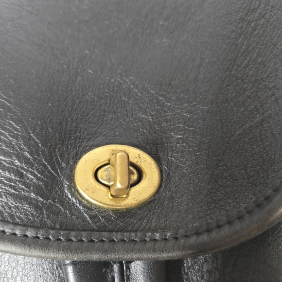 Coach Vintage Mini Backpack Black Leather DayPack 9960 90s brass hardware - Picture 4 of 16